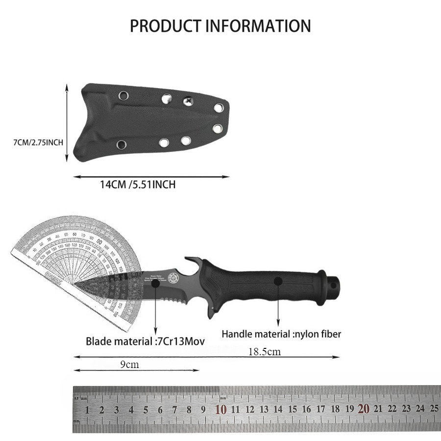 High-hardness Straight Knife 7 - Edc Fixed Blade Deep Carry บทวิจารณ์และราคา