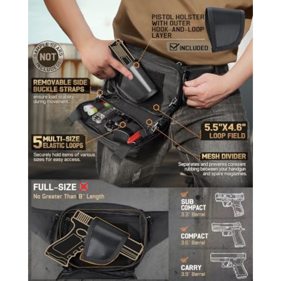 Tactical Concealed Carry Fanny - Edc Carry For Men บทวิจารณ์และราคา
