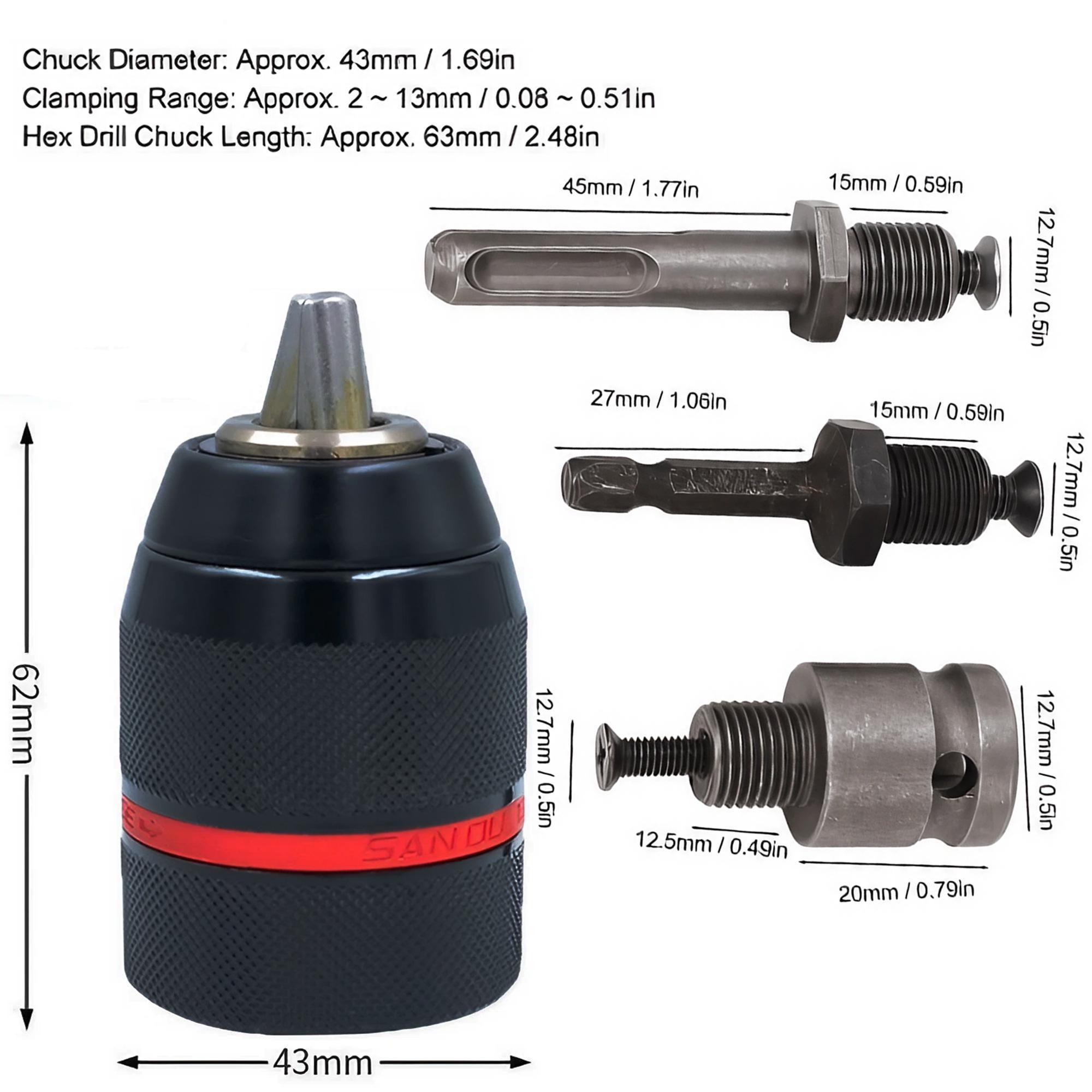 4Pcs 2-13mm Keyless Metal Dril - Micro Screwdriver Kit บทวิจารณ์และราคา