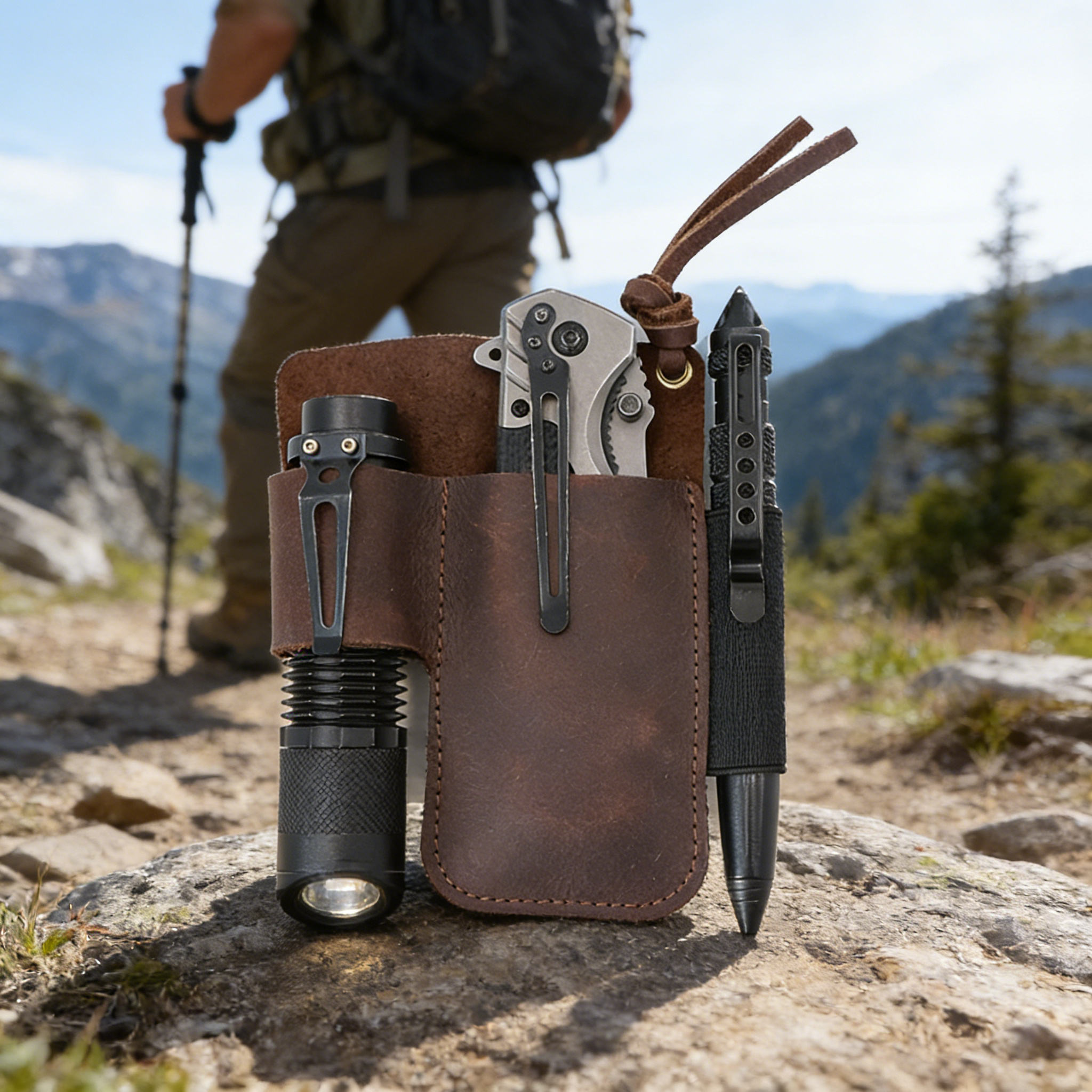 EDC Leather Flashlight Tool Ho - Edc Carry Pocket บทวิจารณ์และราคา