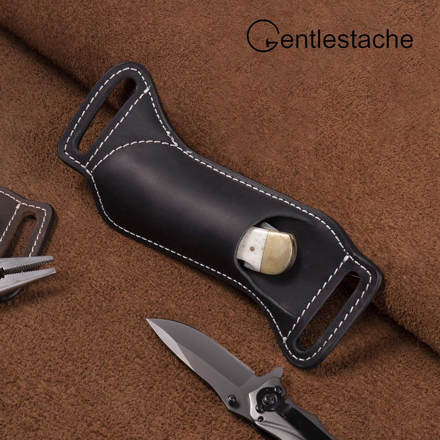 5 Inch Folding Knife Holster E - Edc Carry Belt Leather บทวิจารณ์และราคา