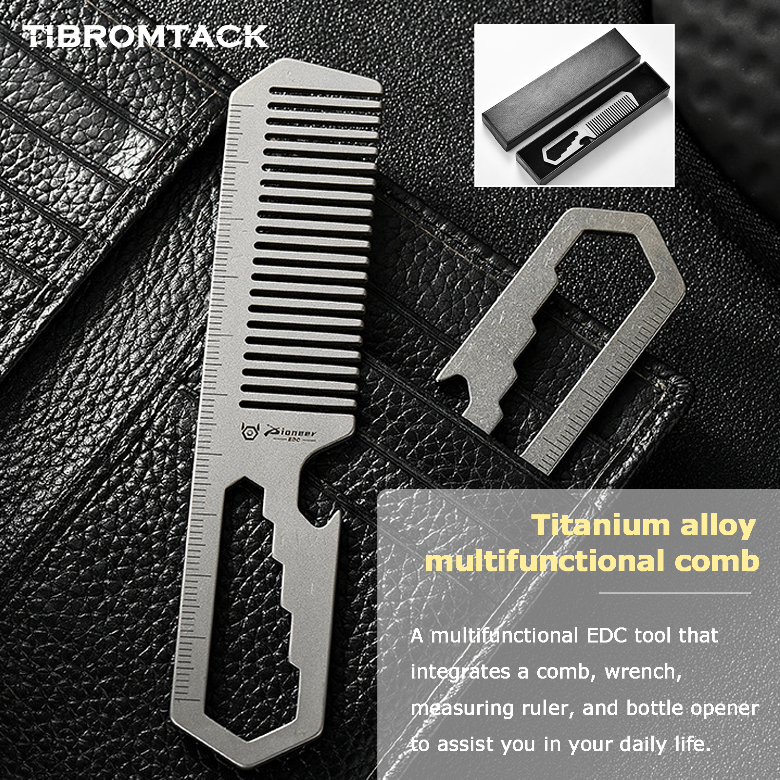 TIBROMTACK Titanium 4-in-1 EDC - Comb Pocket Titanium บทวิจารณ์และราคา