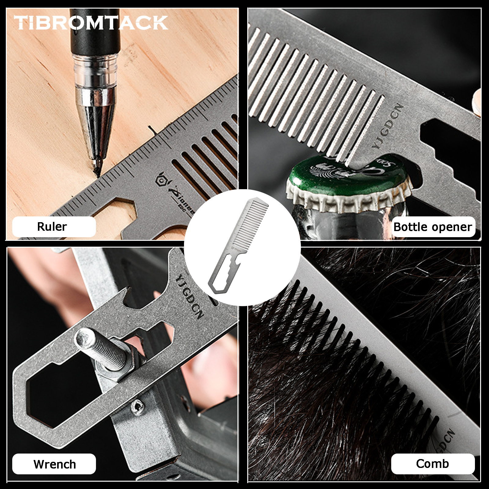 TIBROMTACK Titanium 4-in-1 EDC - Comb Pocket Titanium บทวิจารณ์และราคา