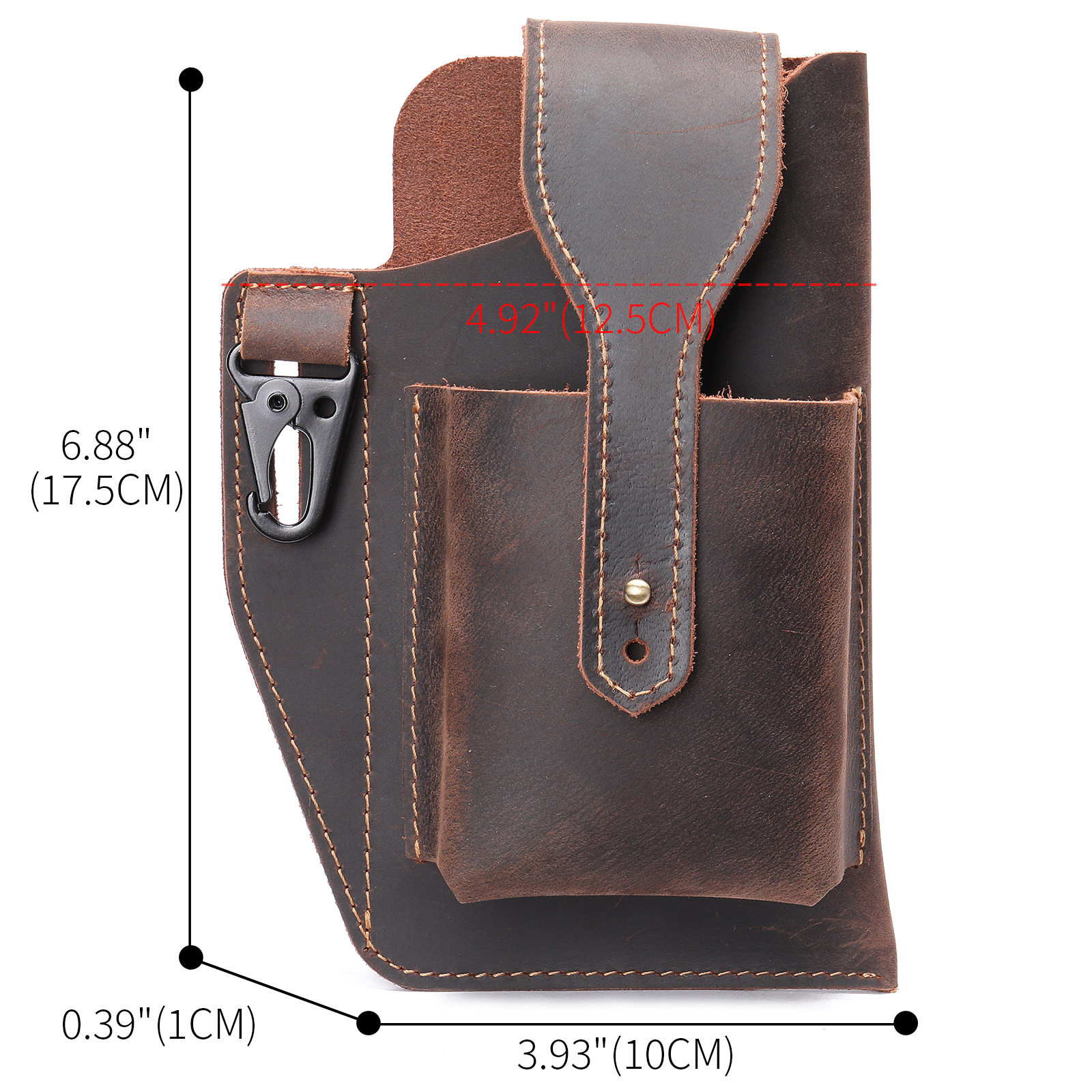 Crazy Horse Leather Phone Hols - Edc Carry Belt Leather บทวิจารณ์และราคา