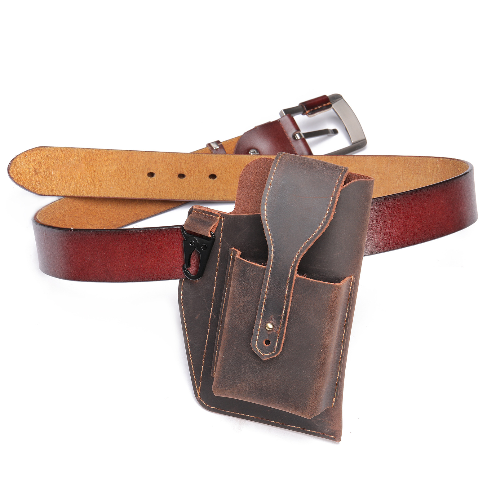 Crazy Horse Leather Phone Hols - Edc Carry Belt Leather บทวิจารณ์และราคา