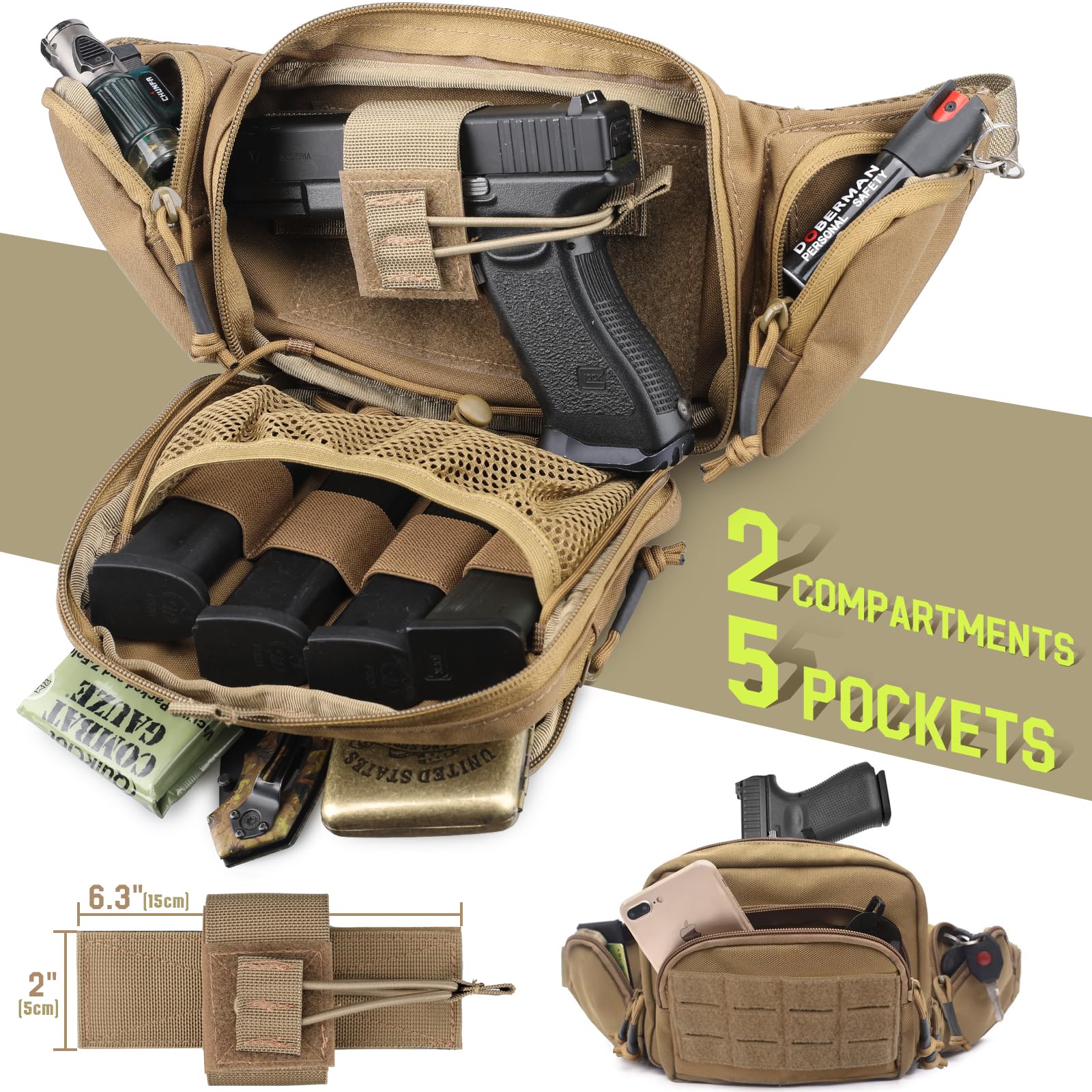 Tactical Concealed Carry Fanny - Edc Concealed Carry Holster บทวิจารณ์และราคา