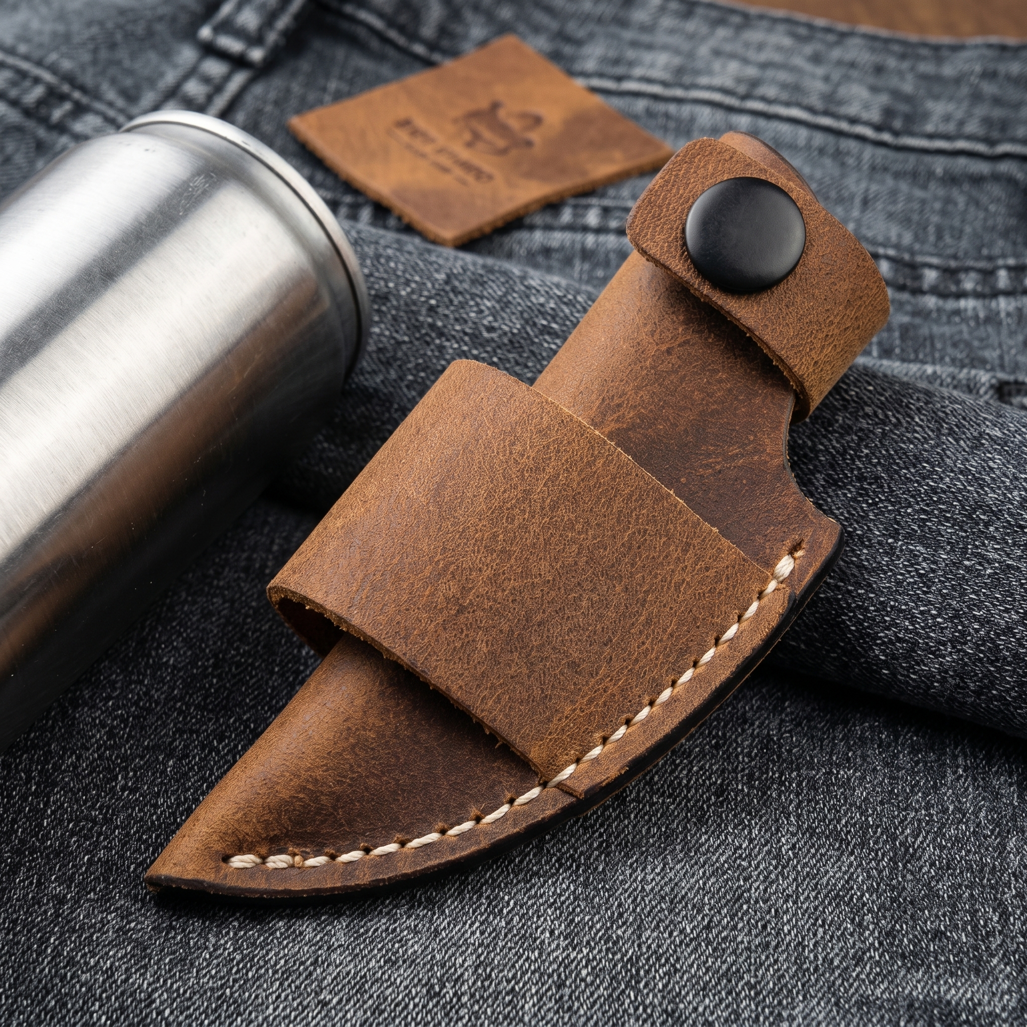 Vintage Leather Knife Sheath 1 - Edc Carry Belt Leather บทวิจารณ์และราคา