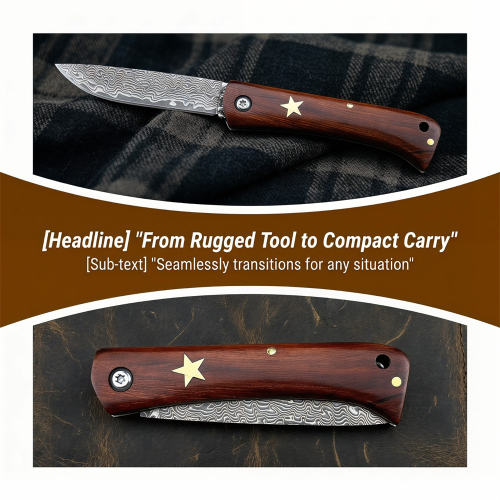 Compact Outdoor Survival Damas - Edc Pocket Carry Fixed Blade บทวิจารณ์และราคา